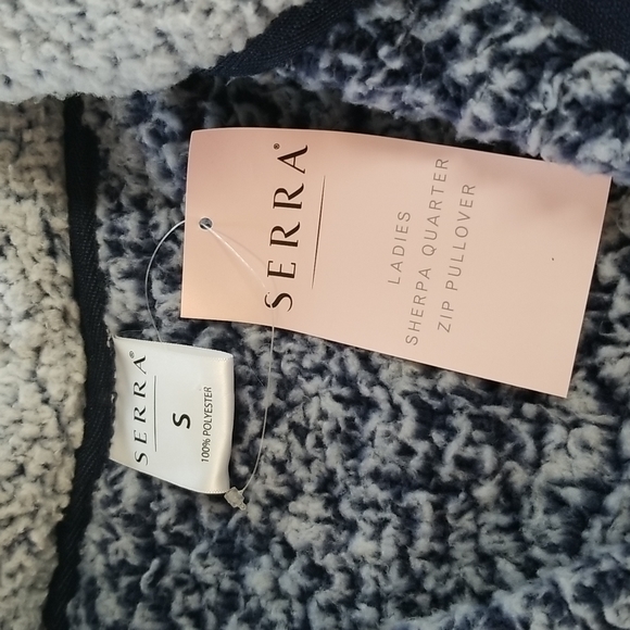 NEW Serra Ladies Quarter Zip Sherpa Pullover Pouch Pocket Size Small - Picture 7 of 10